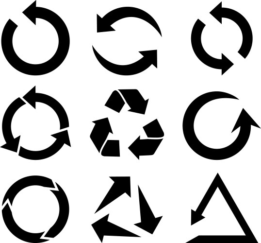 Four arrow rotation set Royalty Free Vector Image