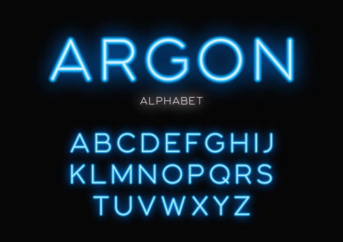 Neon Alphabet Typography Vector Image