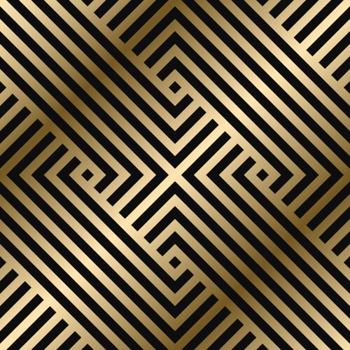 Art deco pattern seamless white and gold Vector Image