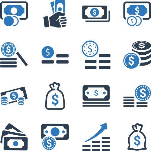 Money Stack Icons - Financial Assets Vector Image