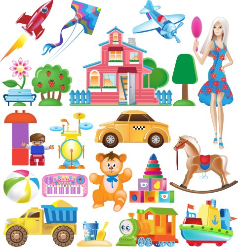 Children's Toys Set Vector Image