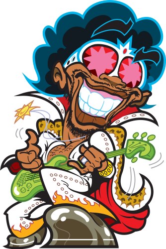Wild rock guitar player Royalty Free Vector Image