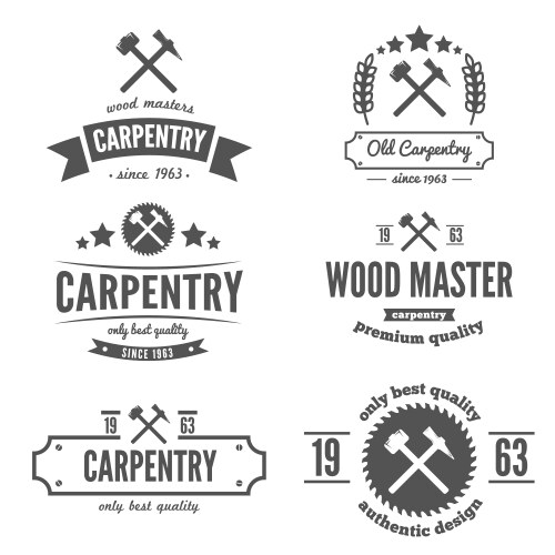 Woodworking & Carpenter Elements Vector Image