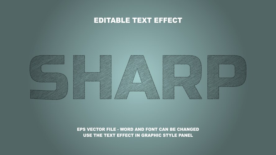 Editable text effect sharp 3d template vector image
