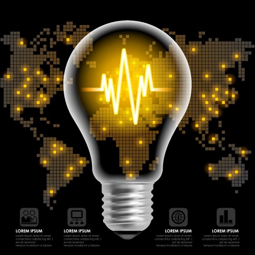 Green light bulb Royalty Free Vector Image - VectorStock