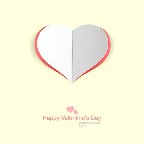 Empty folded paper style pink heart Royalty Free Vector