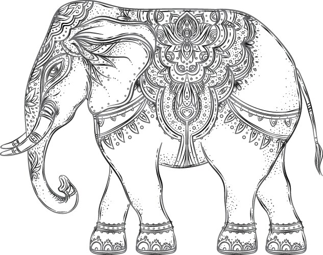 Tribal Elephant Mandala Vector Image
