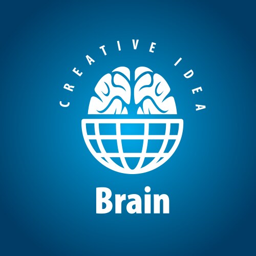 Ai digital brain concept blue icon or logo element