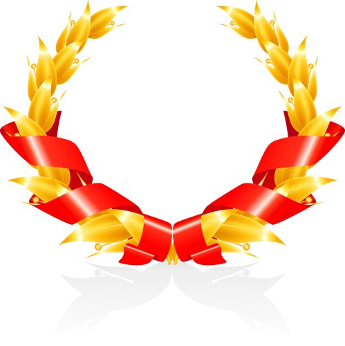 Gold laurel wreath Royalty Free Vector Image - VectorStock