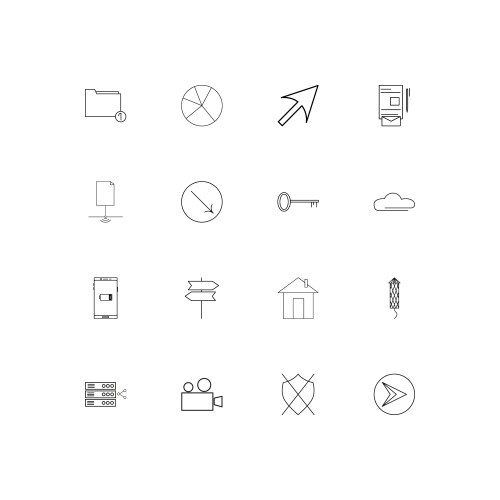 Web and text simple linear icons set outlined vektorbild