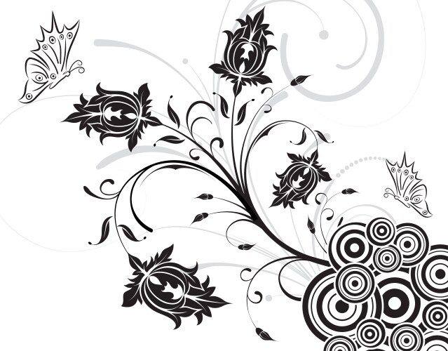 Hand drawn decorative flowers Royalty Free Vector Image