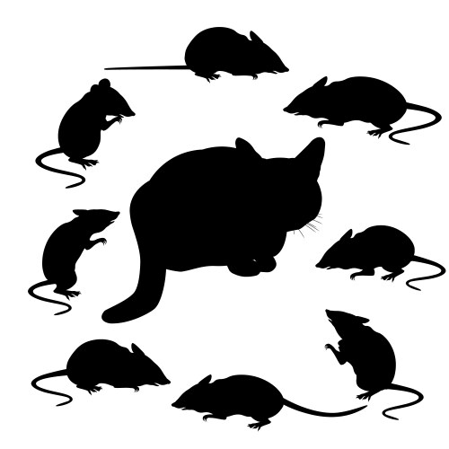 Cat and Mice Vector Images (over 1,100)
