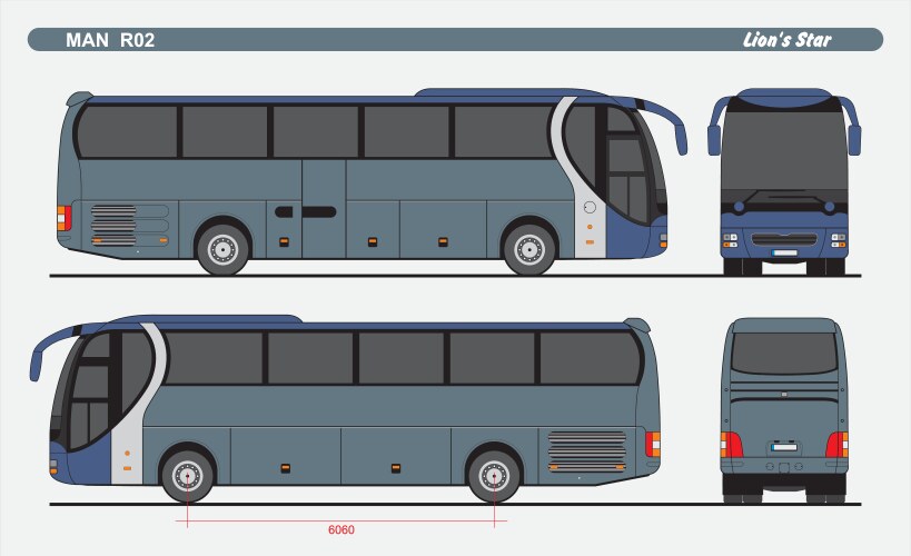 Man lions star r02 passenger bus 2004 vector image