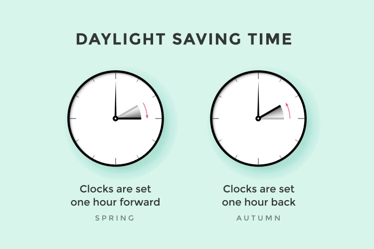 Daylight saving time spring forward concept Vector Image