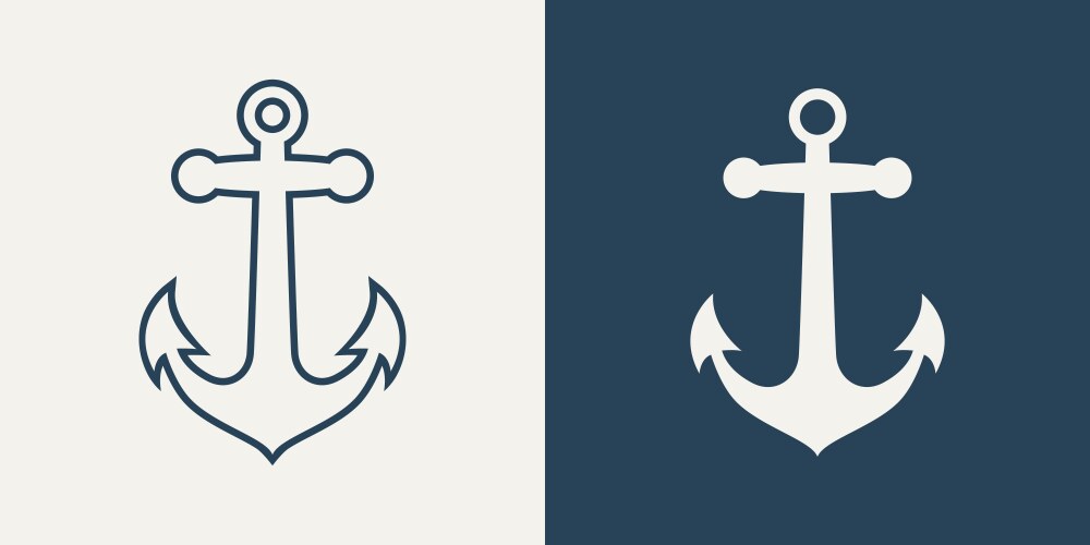 Anchors anchor silhouette icon set vector image