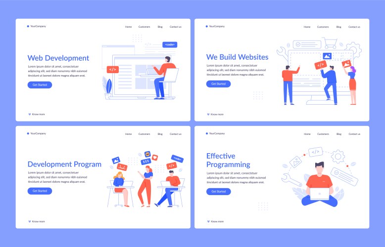 Coding & Web Development Website Template vector image