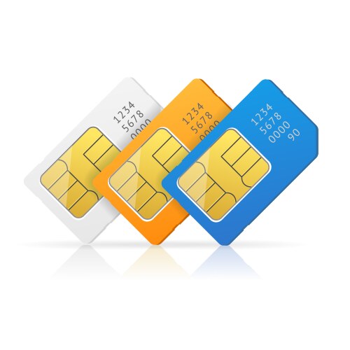 Realistic detailed 3d white mockup sim card Vector Image