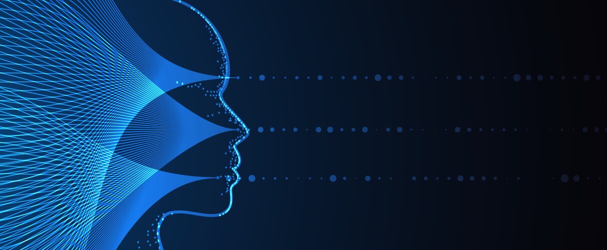 Neural network with computer circuit board vector image