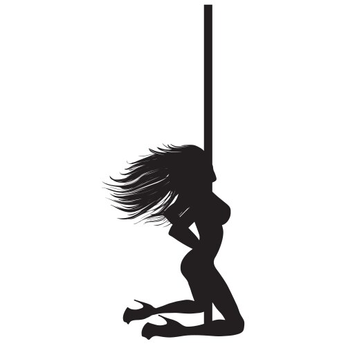 silhouette girl and pole on a white background vector image