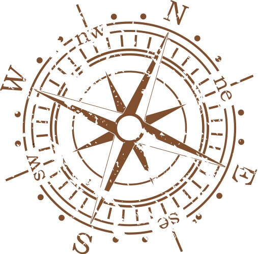 Vintage Grunge Compass Vector Image