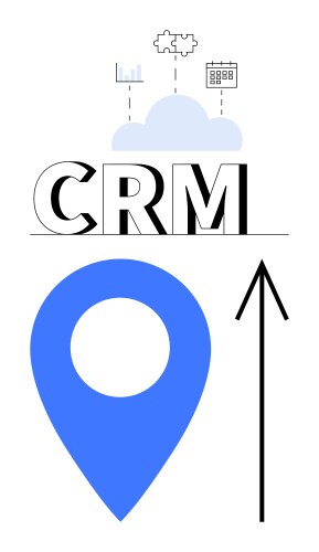 Crm concept with cloud calendar and analytics vector image
