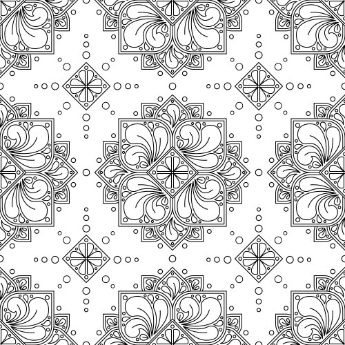 Ethnic seamless pattern of mandalas black Vector Image