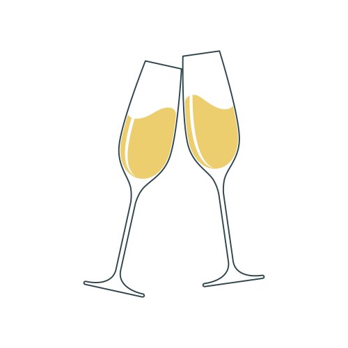 Two glasses wine cheers with wineglasses Vector Image