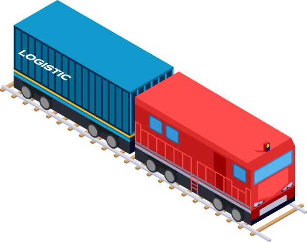 Isometric subway train Royalty Free Vector Image