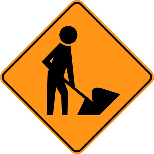 Construction Workers Warning Sign – Royalty-Free Vector | VectorStock