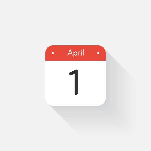 Calendar icon with long shadow flat style date vector image