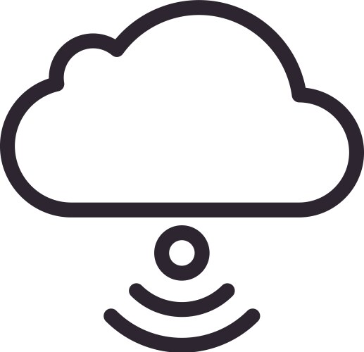 Cloud computing with wifi signal line style icon vector image