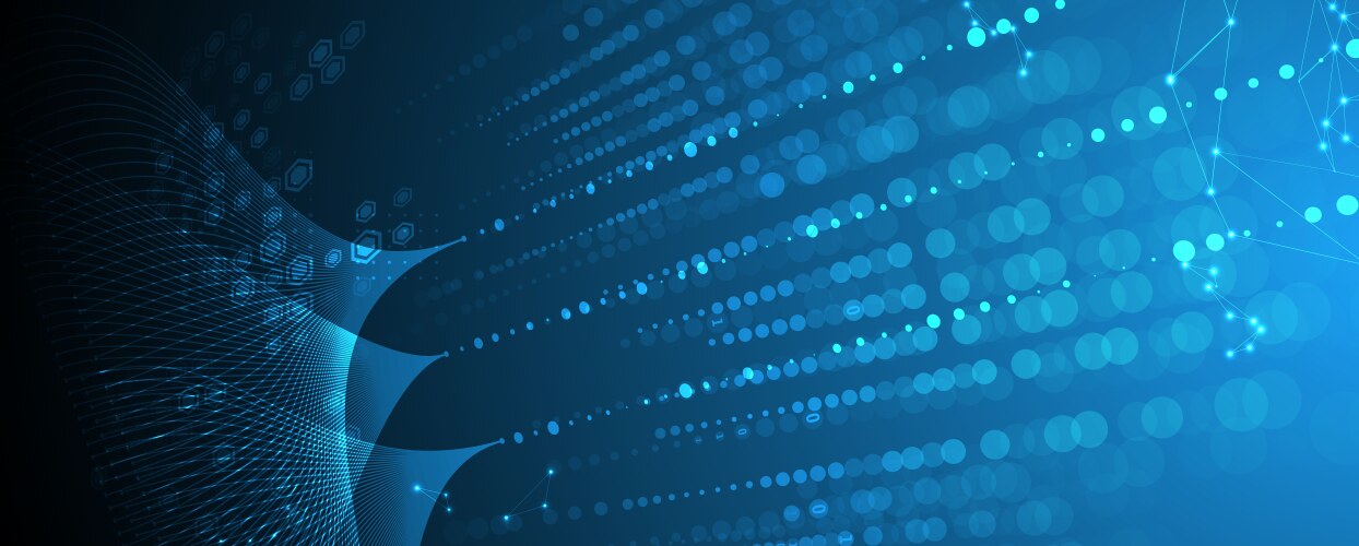 Neural network with computer circuit board vector image