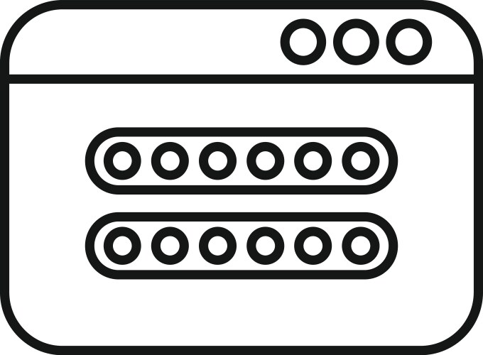 Web page showing hidden password with dots vector image