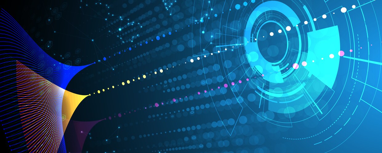 Neural network with computer circuit board vector image