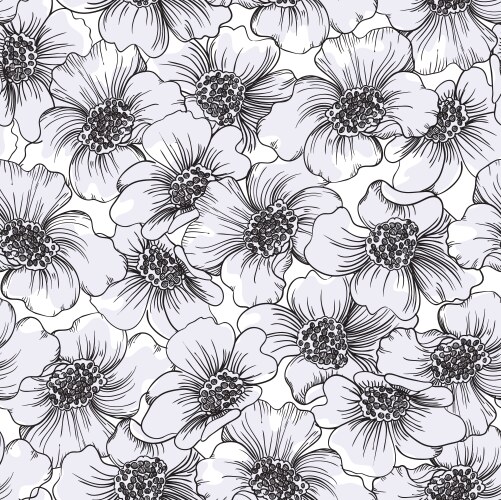 Seamless pattern with hand drawn spring flowers Vector Image