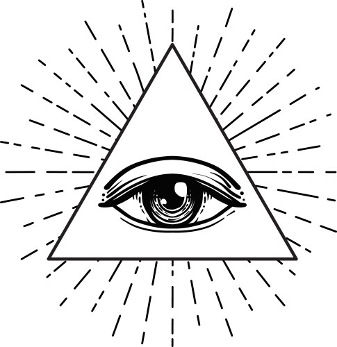 Tattoo flash eye providence masonic symbol Vector Image