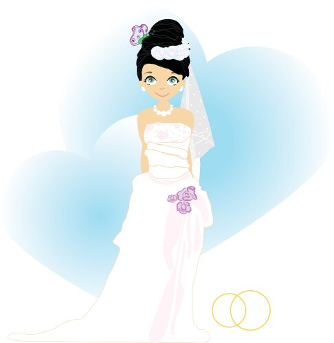 Bride in white dress Royalty Free Vector Image