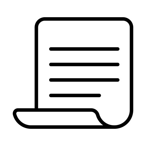 Paper data file document icon in thin line style vector image