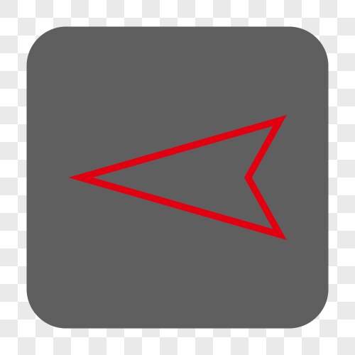 Pointer left rounded square button vector image
