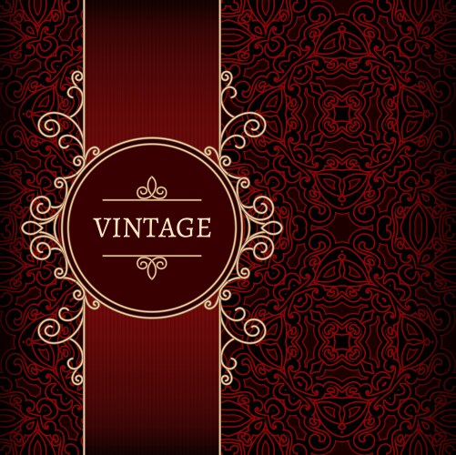 Elegant black background with gold lace ornament Vector Image
