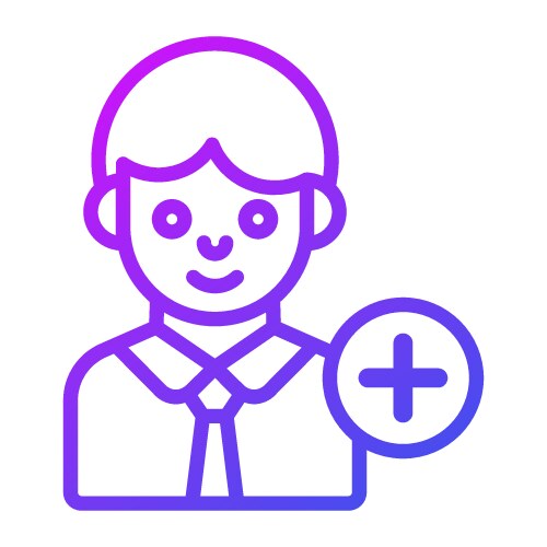 Add user icon interface as a simple sign vector image