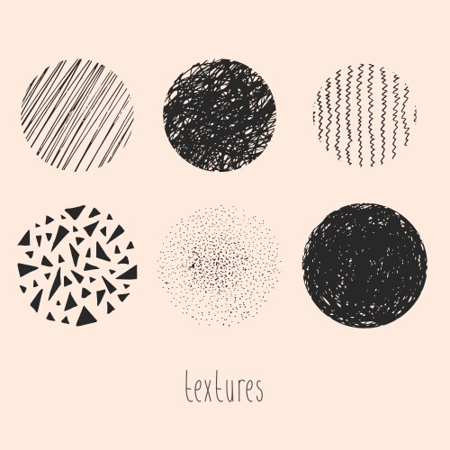Hand Drawn Textures & Brushes Vector Image