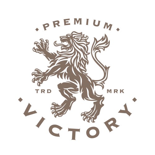 Lion Crest Heraldry Logo Vector Image