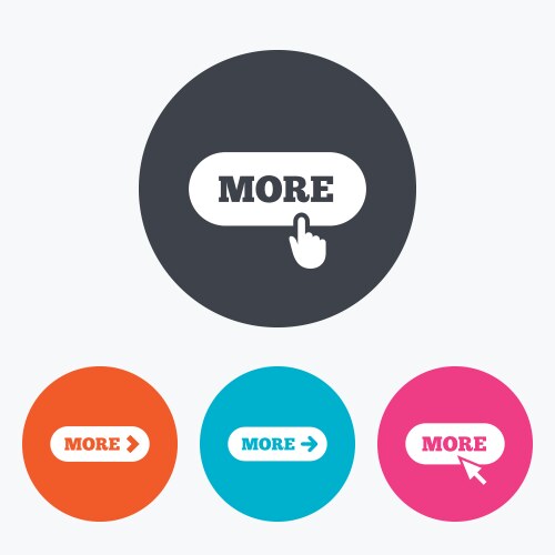 More with cursor pointer icon details symbols vector image