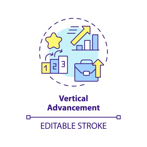 Vertical advancement multi color concept icon vector image