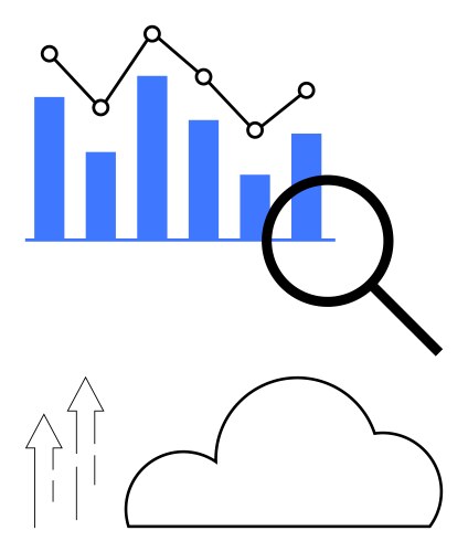 Data visualization with bar chart line graph vector image