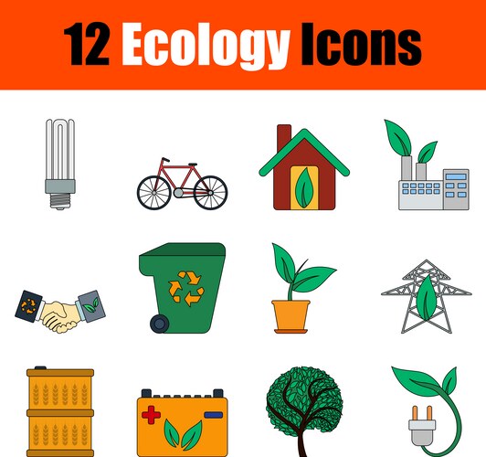 Environment icon set Royalty Free Vector Image