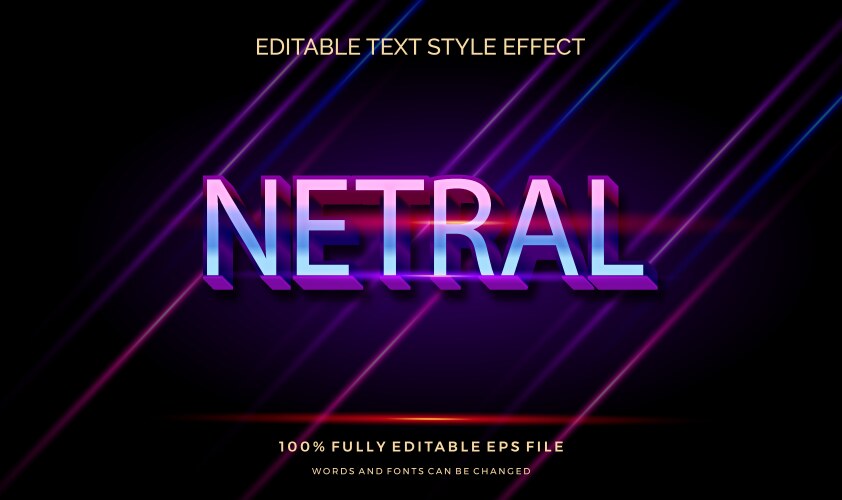 Modern editable text style effect gradient color vector image