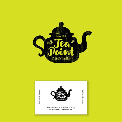 Tea Point Black Bar Emblem Vector Image