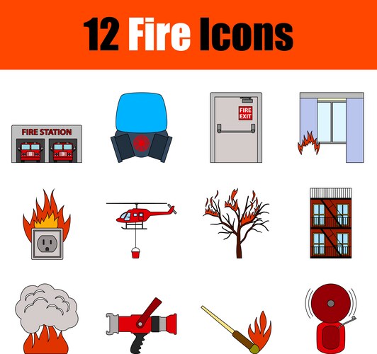Fireguard icon set Royalty Free Vector Image - VectorStock